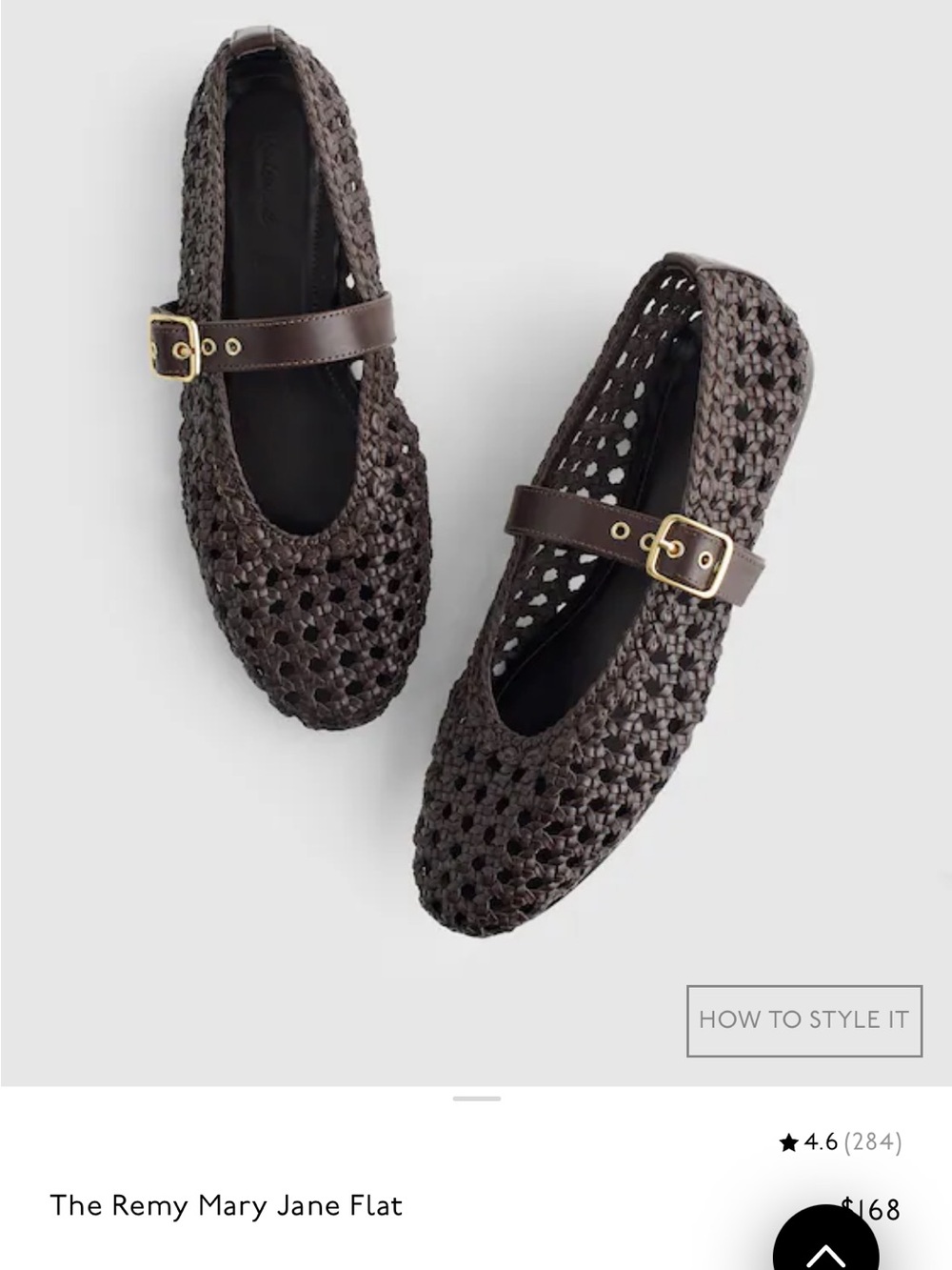 BRAND NEW with box Madewell Remy Dark Carob Woven Mary Jane Flats US 8, 8.5, 9 - Picture 5 of 7